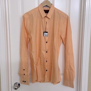 Jared Lang Slim Fit long sleeve shirt orange large